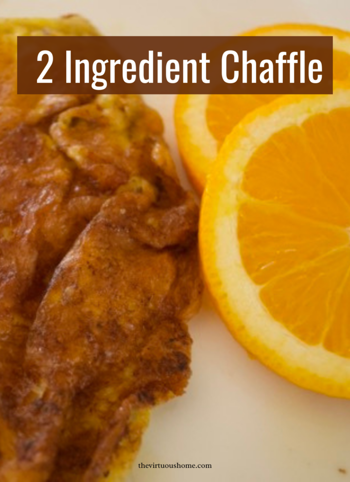2 ingredient chaffle with some orange slices
