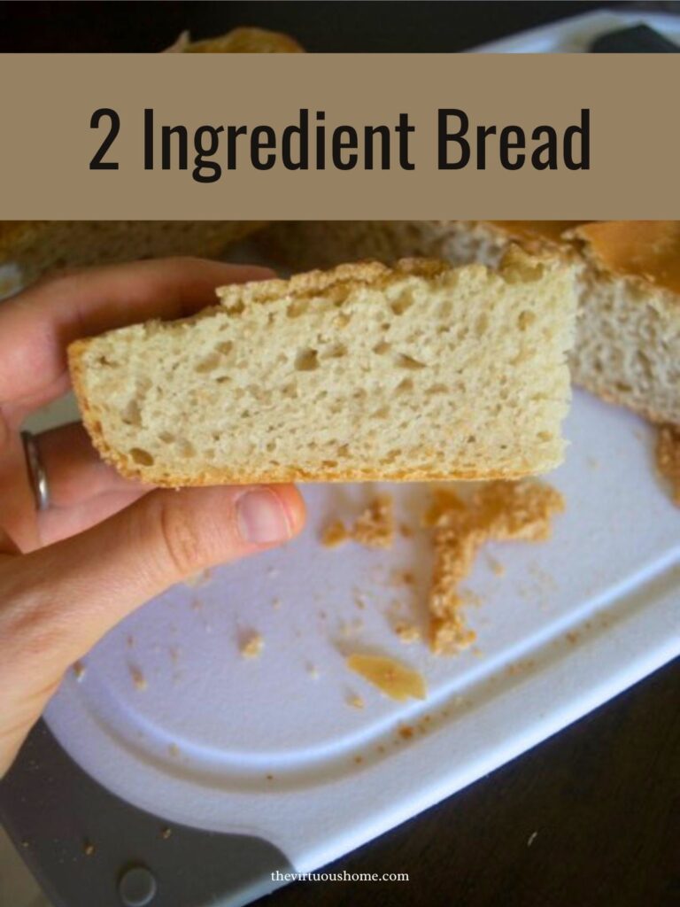 a piece of sourdough bread made with only two ingredients