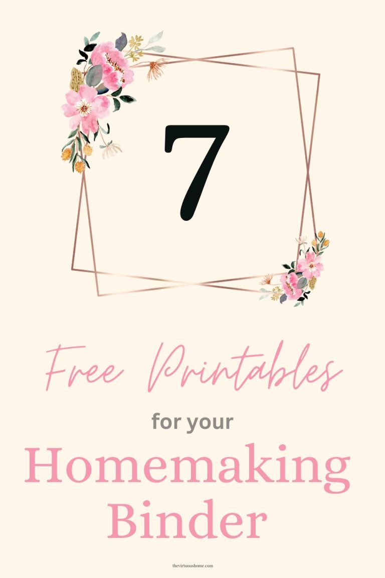 7 Free Homemaking Binder Printables - The Virtuous Home