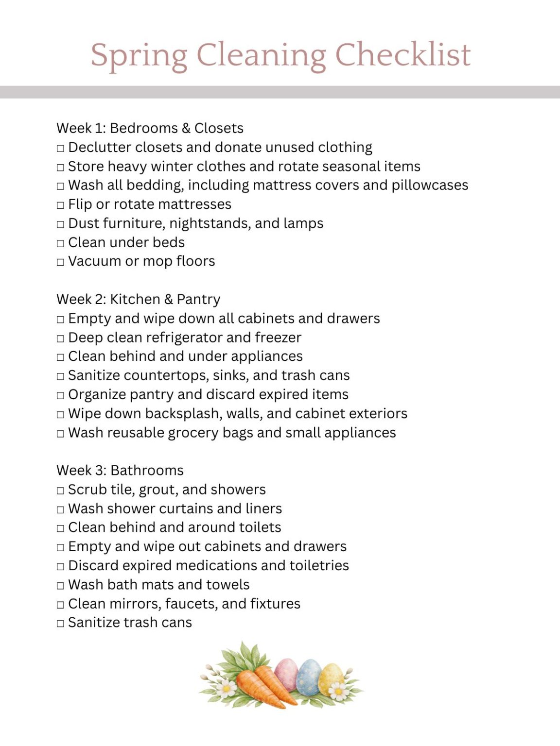Spring Cleaning Check The Ultimate Whole House Spring Cleaning Checklist - The Virtuous Home
